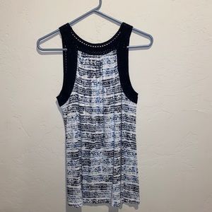 Blue and white tank top